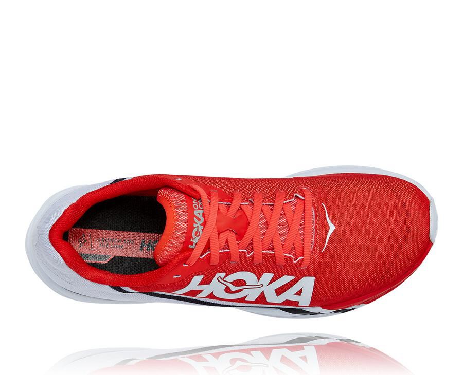 Tenis Hoka One One Hombre Rojos/Blancos - Rocket X - GBTA72564